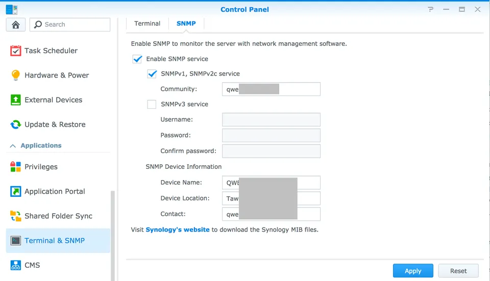 Photo - Enable SNMP v2c