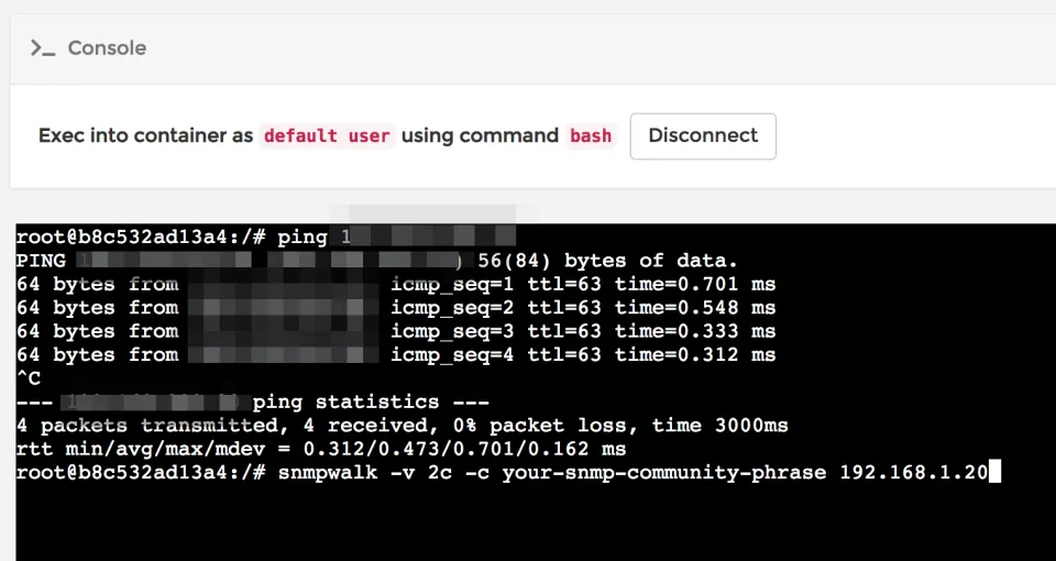 Photo - LibreNMS Bash troubleshoot ping