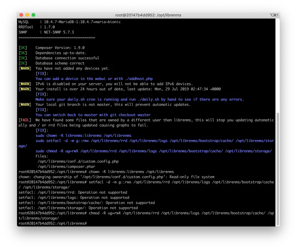 Photo - LibreNMS Validate results
