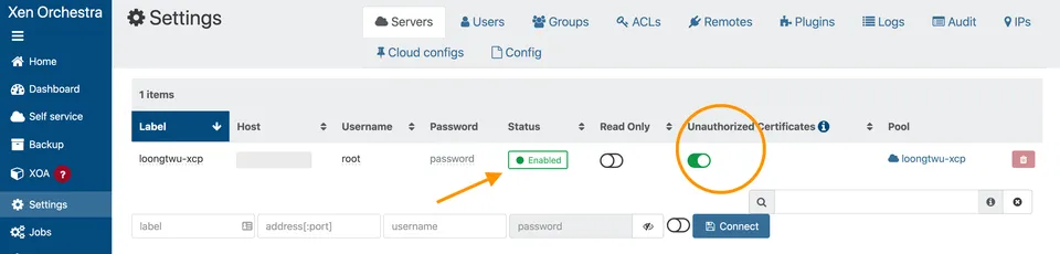 Photo - XCP-ng XO Server Connect