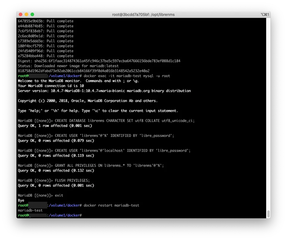 Photo - Create and Prepare MariaDB for LibreNMS