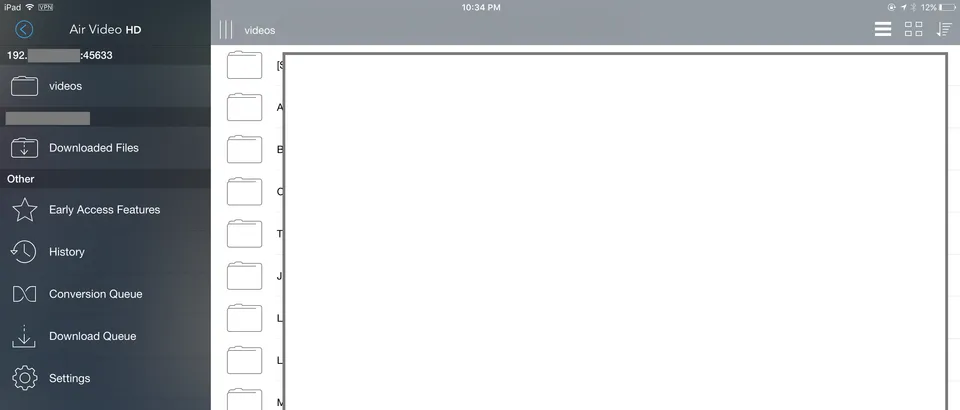 Photo - iPad access AirVideoHD Docker